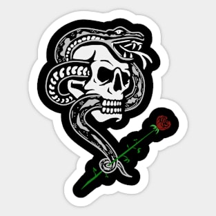 Skull snack viper flower Sticker